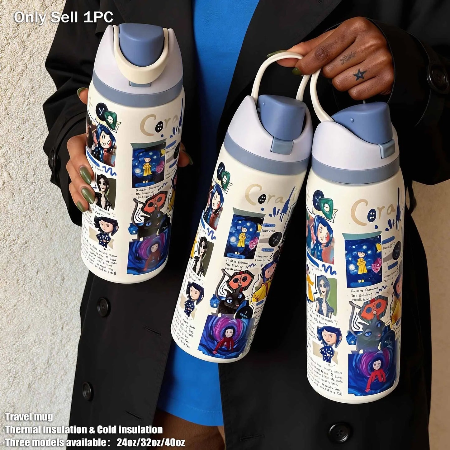 Insulated Stainless Steel Water Bottle, Vacuum Flasks, Thermal Flask, Drinkware Stylish Flasks, 24Oz-40Oz, Dual Layer, Straw Design, Ideal for Sports, Travel, Office, Gifts