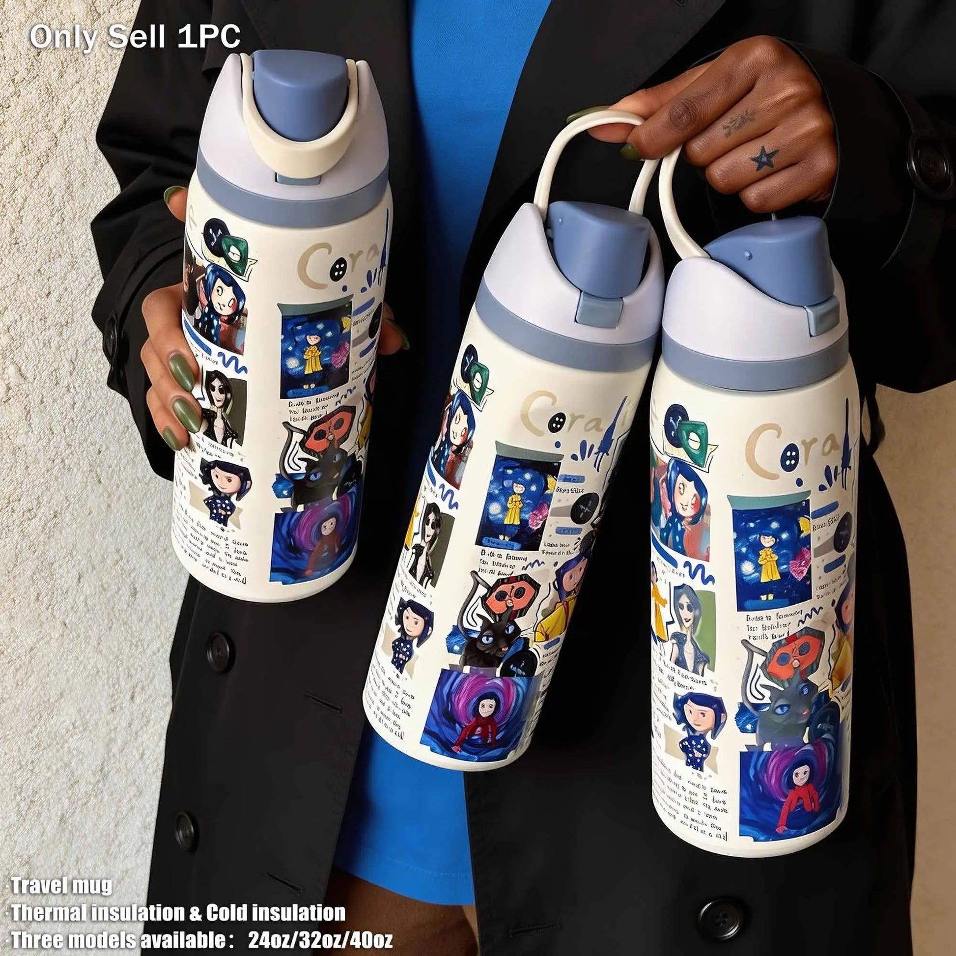 Insulated Stainless Steel Water Bottle, Vacuum Flasks, Thermal Flask, Drinkware Stylish Flasks, 24Oz-40Oz, Dual Layer, Straw Design, Ideal for Sports, Travel, Office, Gifts