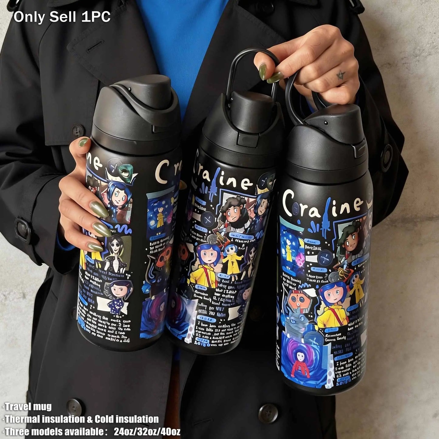 Insulated Stainless Steel Water Bottle, Vacuum Flasks, Thermal Flask, Drinkware Stylish Flasks, 24Oz-40Oz, Dual Layer, Straw Design, Ideal for Sports, Travel, Office, Gifts